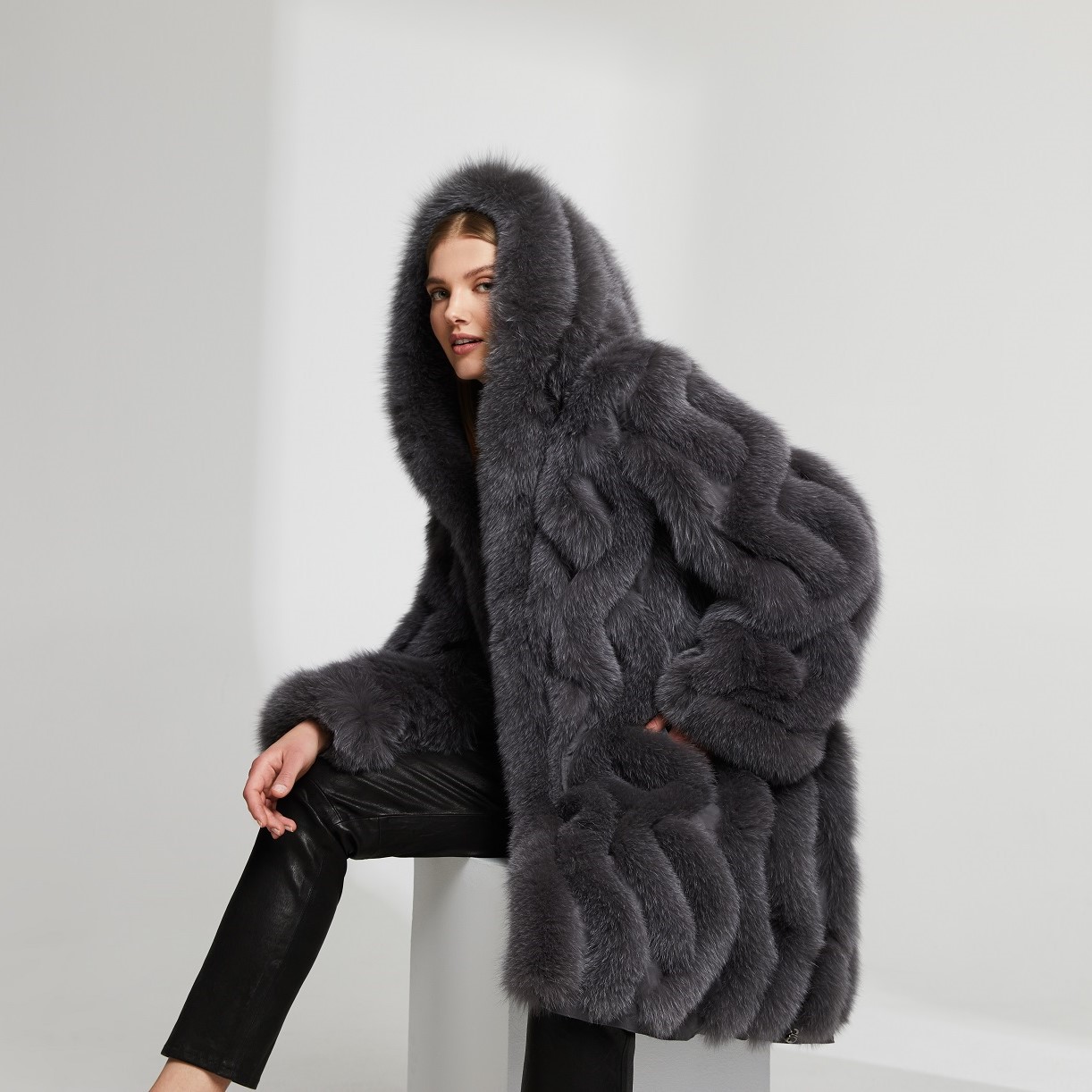 Fox fur coat, reevrsible